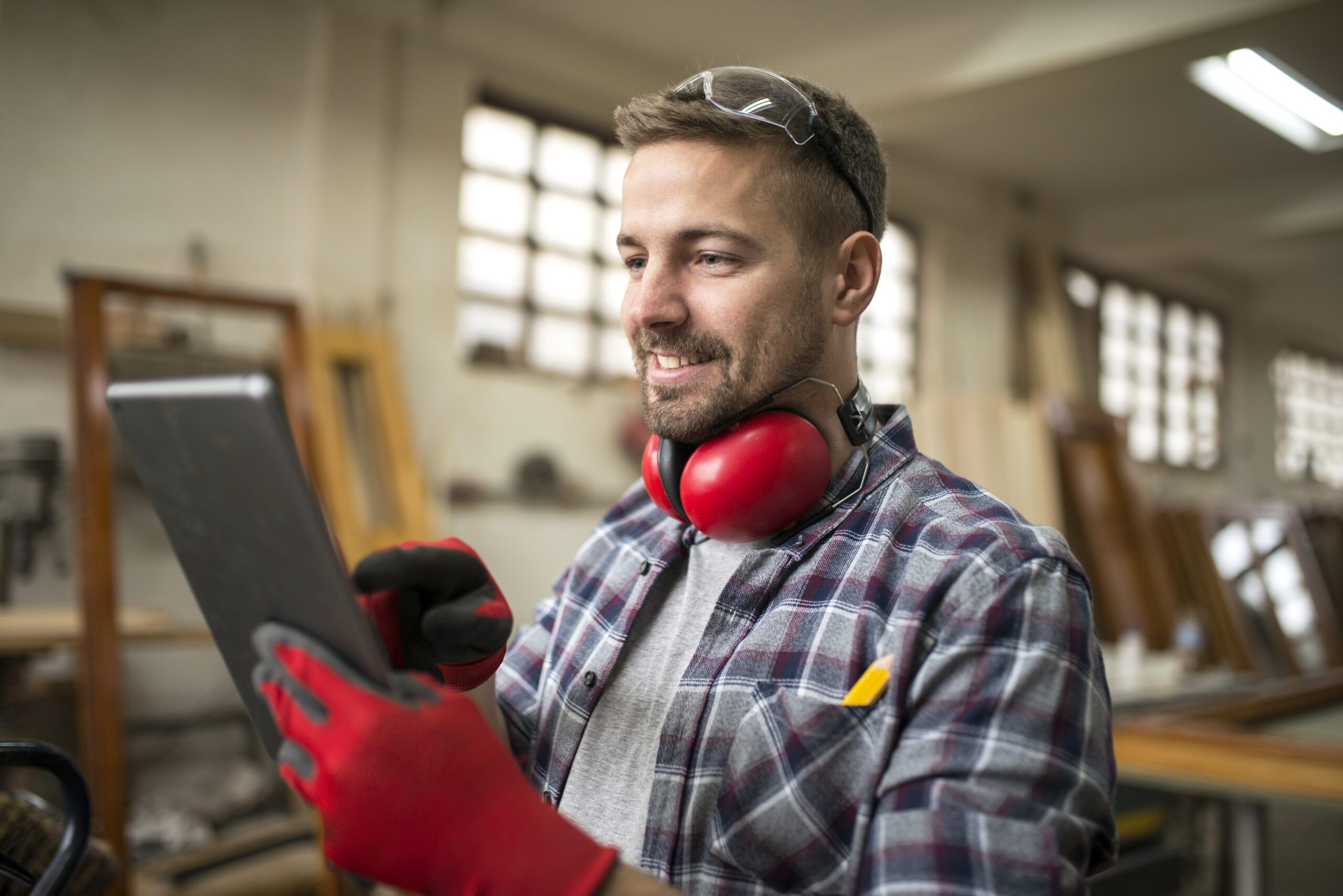 Professional technician with a tablet
